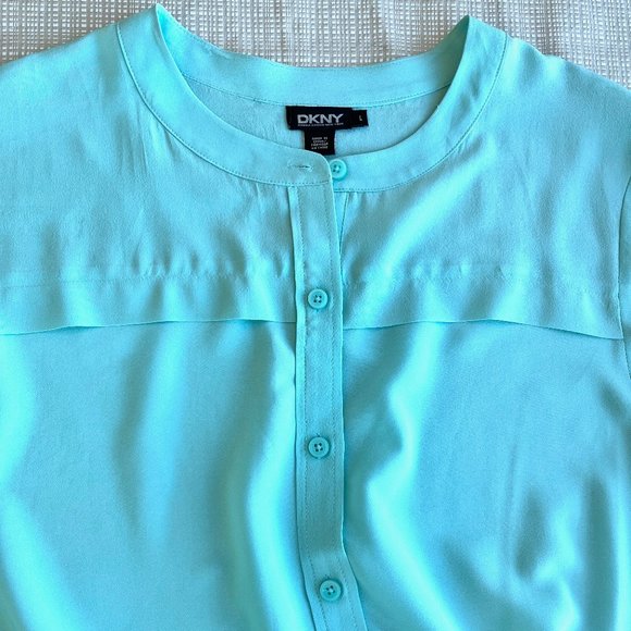 Vintage y2k DKNY Silk Slip Dress Wrap Dress Twist Tie Front With Shirt Dress - Picture 16 of 16